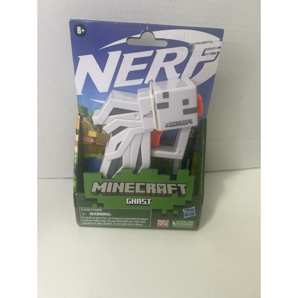 Nerf Microshots‎ Minecraft Ghast Mini Blaster With Two Darts (New in Box)